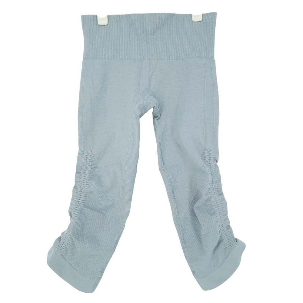 Lululemon Pants In the Flow II Crop Leggings Women 2 Gray Ruched Active Gym Yoga